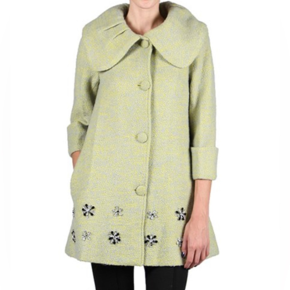 Ryu Coat jacket Sz Small poly Wool vintage style Anthropologie nwt